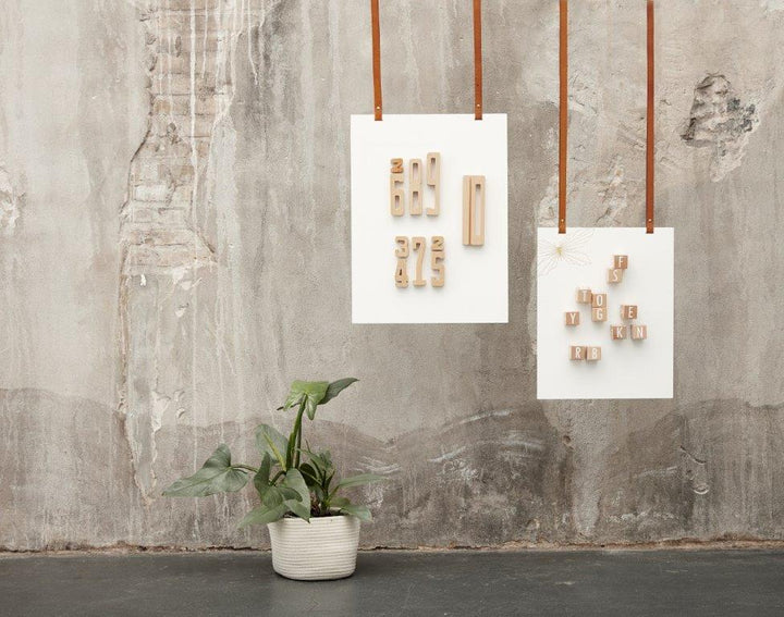 by Astrup- Wooden Number and Letter Building Blocks, 16 pcs