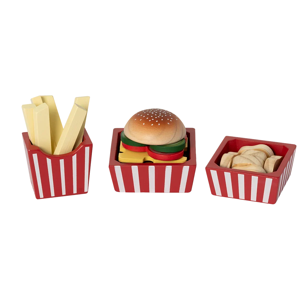 MamaMemo Wooden Food - Burger Set