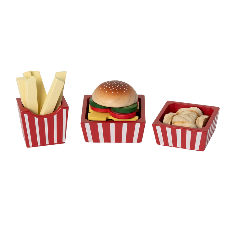 MamaMemo Wooden Food - Burger Set