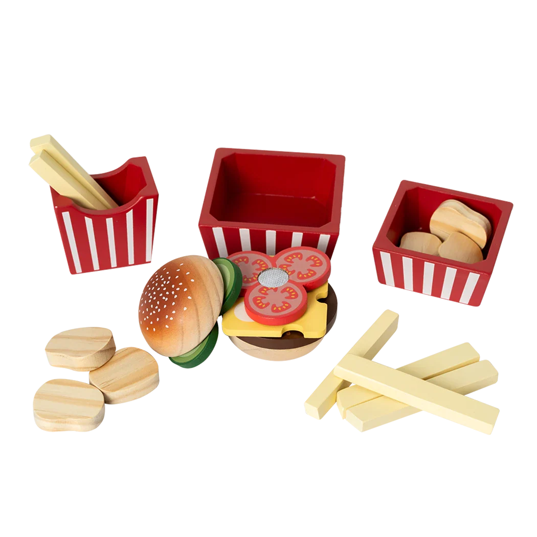 MamaMemo Wooden Food - Burger Set