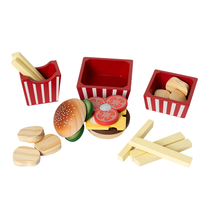 MamaMemo Wooden Food - Burger Set