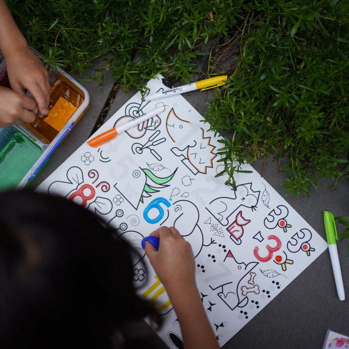 HeyDoodle - Sensory Colouring &amp; Doodle Mat -  Wild Digits