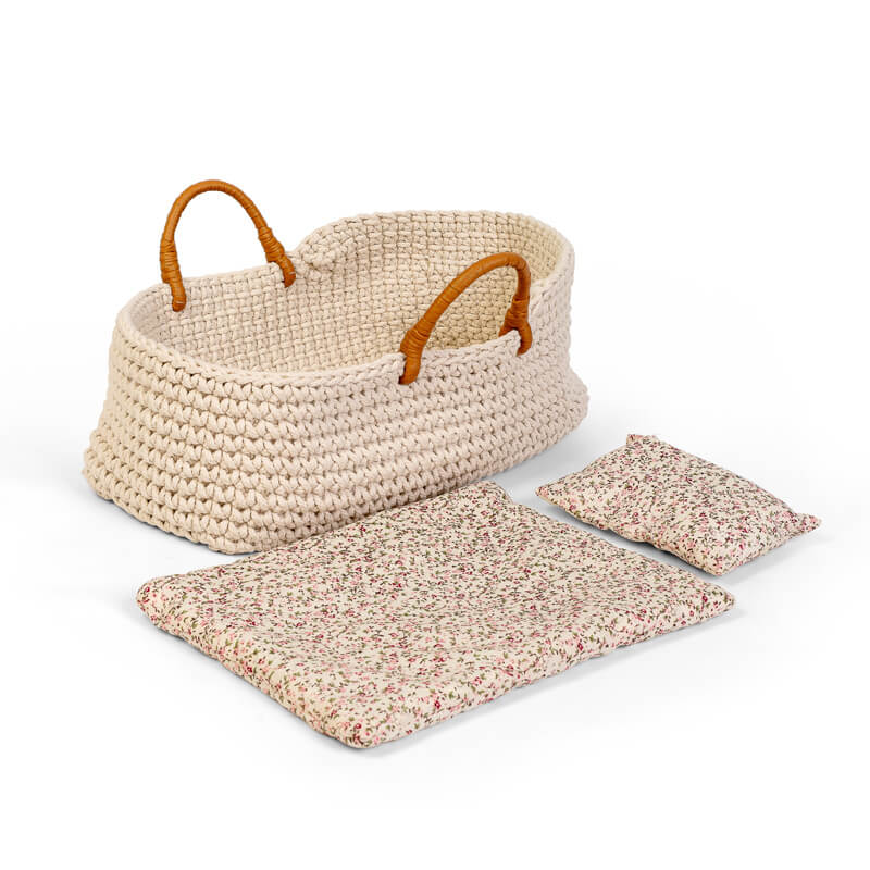 by Astrup Doll Knitted Basket and Bedding Set, 35-40 cm