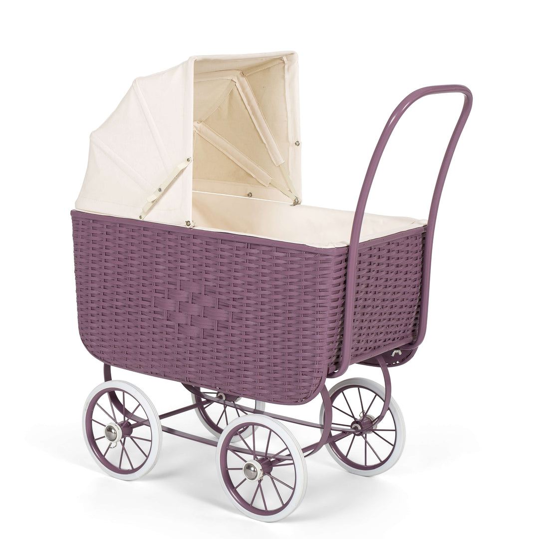 by Astrup Doll Retro Rattan Pram, Purple Default Title