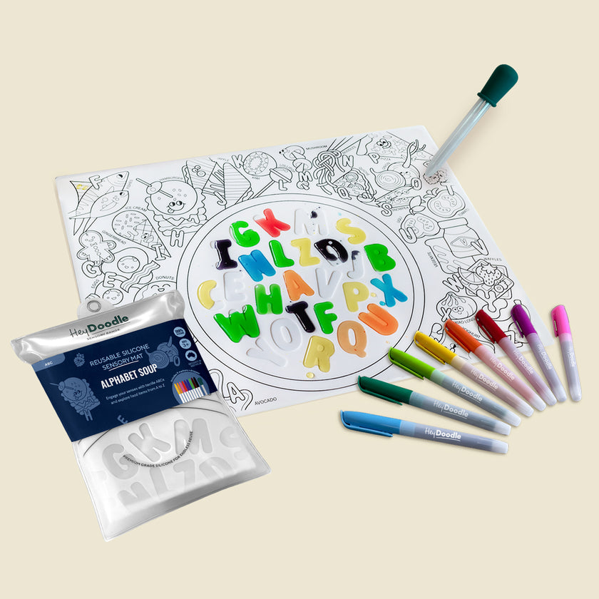 HeyDoodle - Sensory Colouring &amp; Doodle Mat - Alphabet Soup