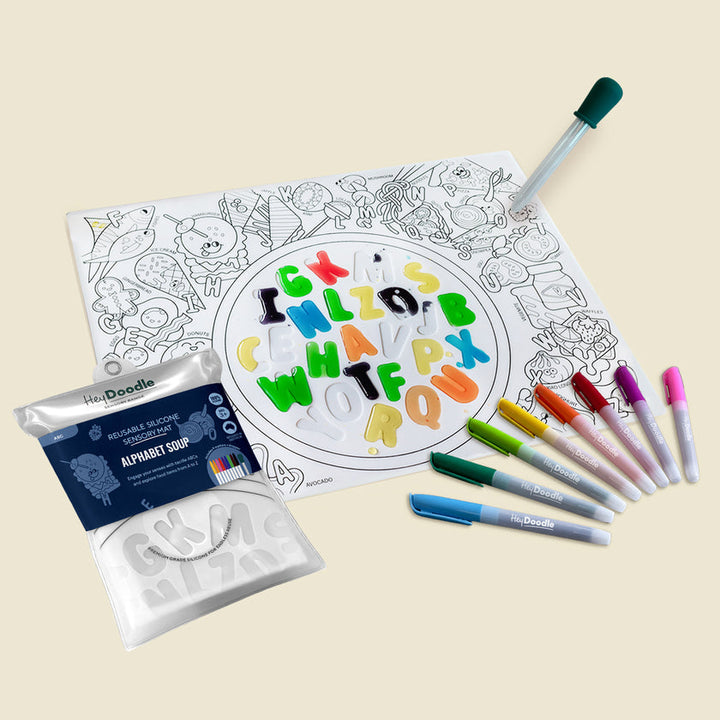 HeyDoodle - Sensory Colouring &amp; Doodle Mat - Alphabet Soup
