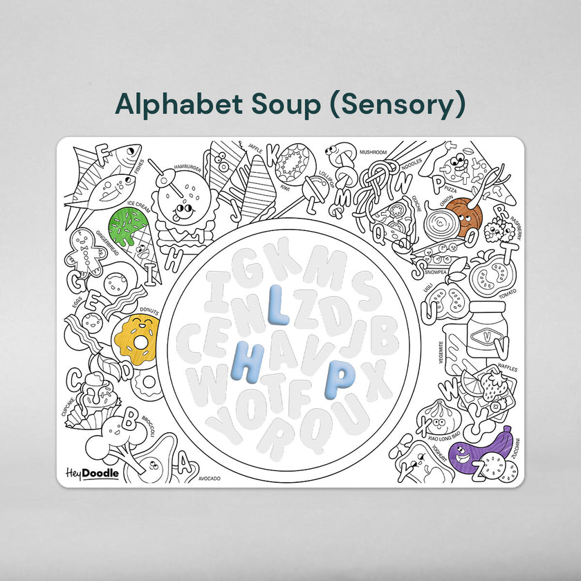 HeyDoodle - Sensory Colouring &amp; Doodle Mat - Alphabet Soup