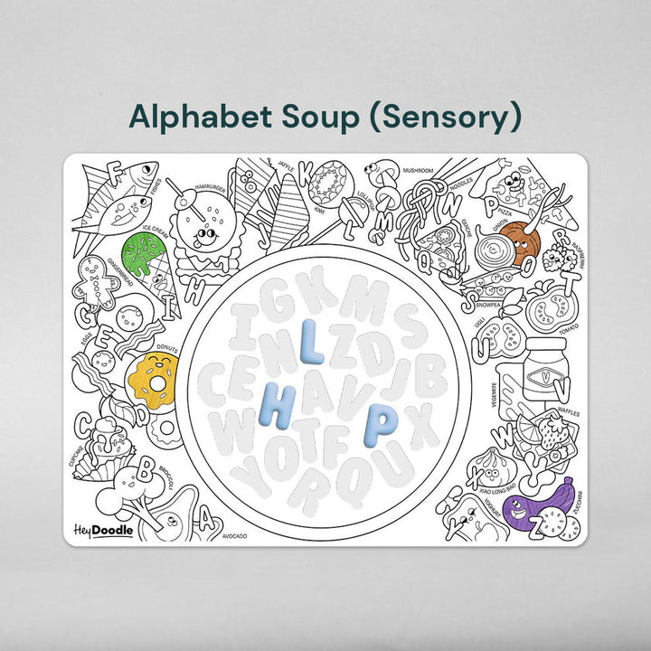 HeyDoodle - Sensory Colouring &amp; Doodle Mat - Alphabet Soup