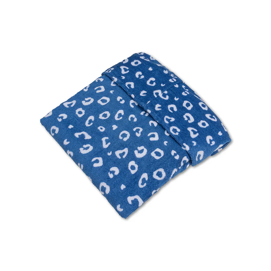 Swim Essentials Luxe Beach Towel, Blue Leopard