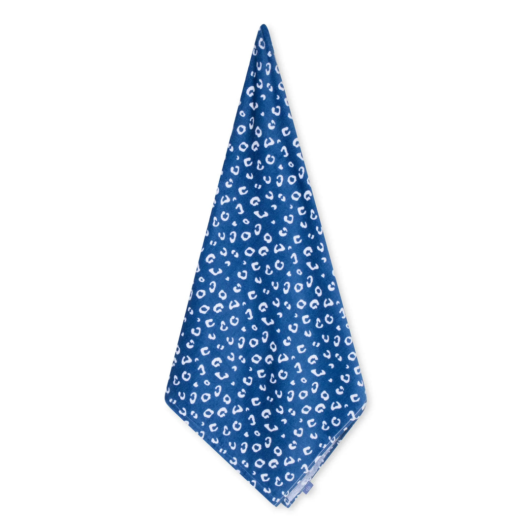Swim Essentials Luxe Beach Towel, Blue Leopard