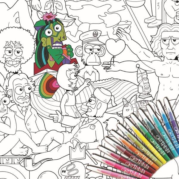 ColourAway Colouring In Poster Kit - 100 Arts