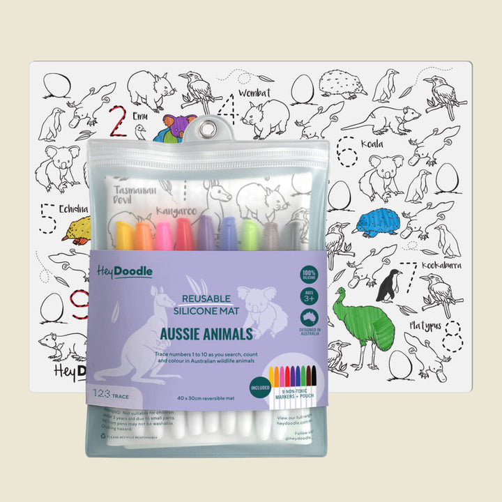 HeyDoodle - Classic Colouring &amp; Doodle Mat - Aussie Animals