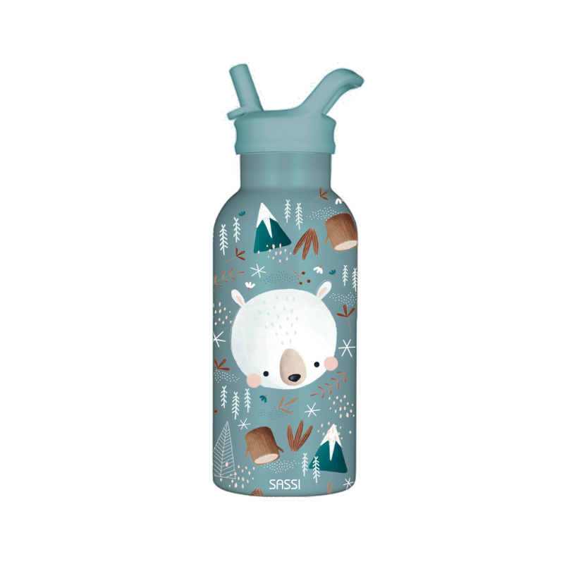 Sassi Vacuum Insulated Stainless Steel Drink Bottle 350 ml - Munchy the Bear