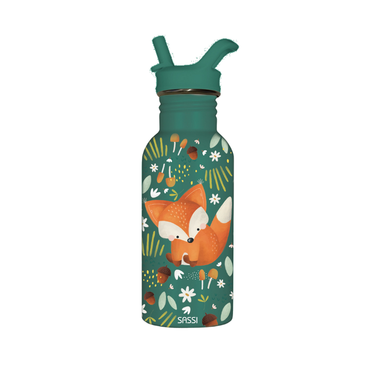 Sassi Stainless Steel Drink Bottle 500 ml - Crunchy The Fox