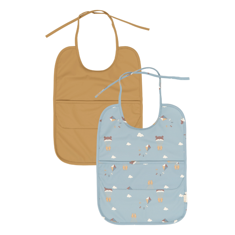 Fabelab - Bibs with Pocket - Little Flyers Wood Thrush, 2 pcs