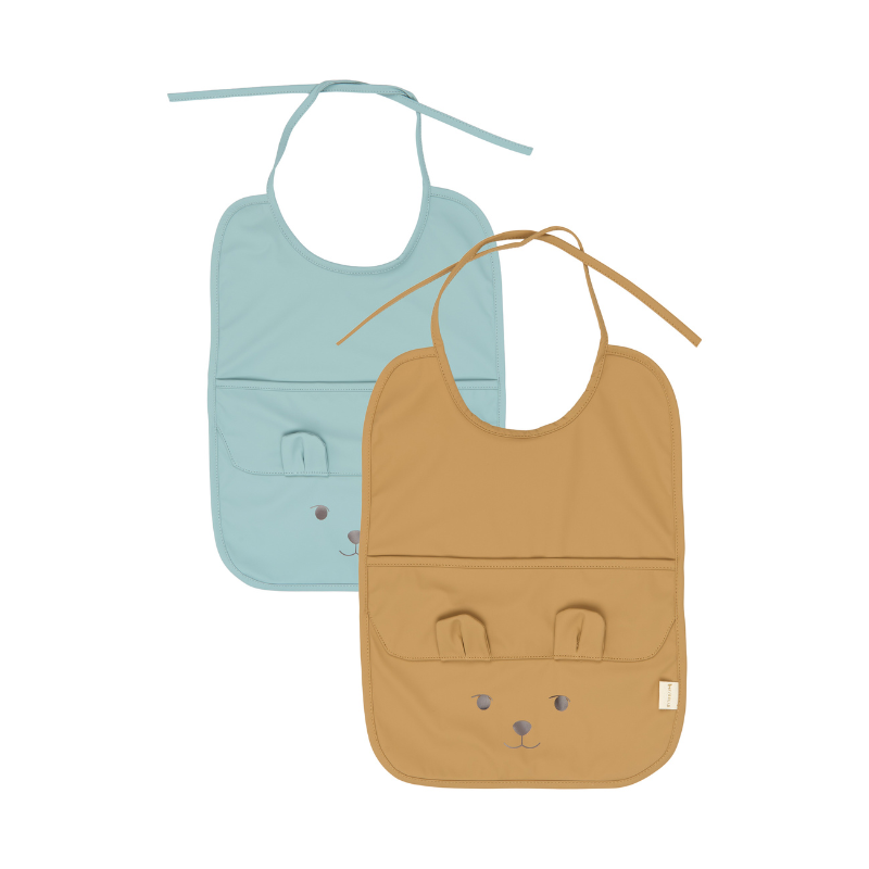 Fabelab - Bibs with Pockets - Bear, 2 pcs