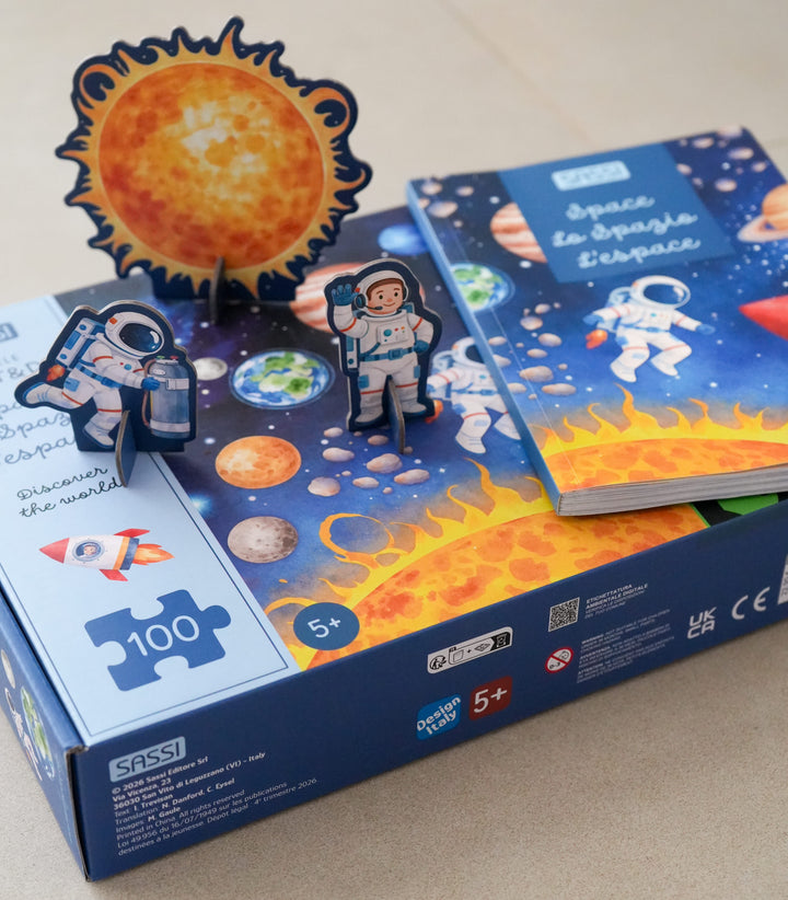Sassi Glow-in-the-Dark Night &amp; Day Puzzle &amp; Book Set - Space