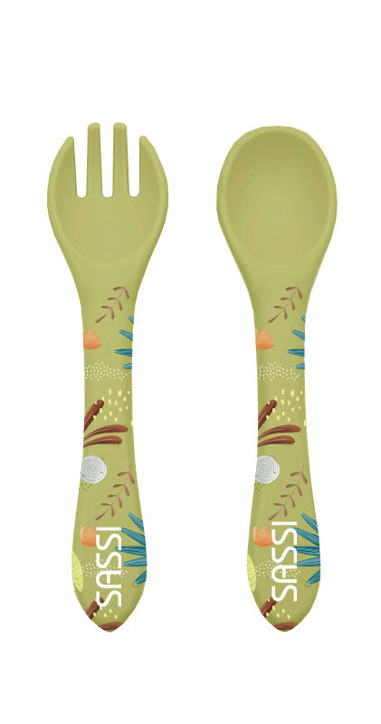 Sassi Silicone Cutlery Set - Cracky the Dinosaur