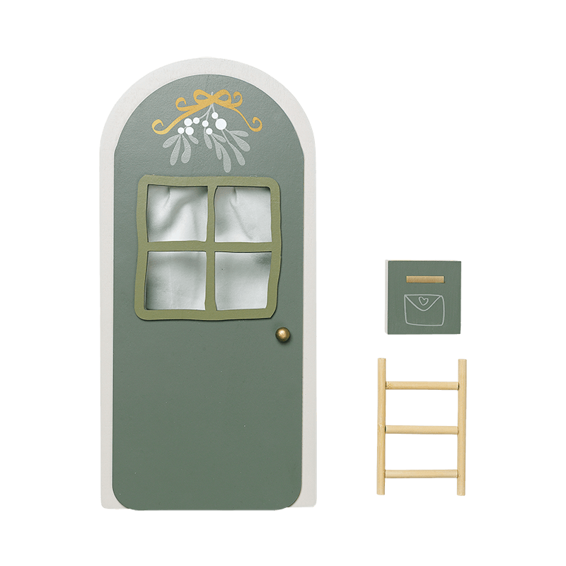 Fabelab Christmas - Elf Door - Green with Light, 30 cm