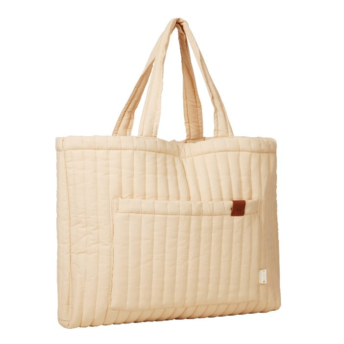 Fabelab - Quilted Organic Cotton Tote Bag - Wheat, 60 cm