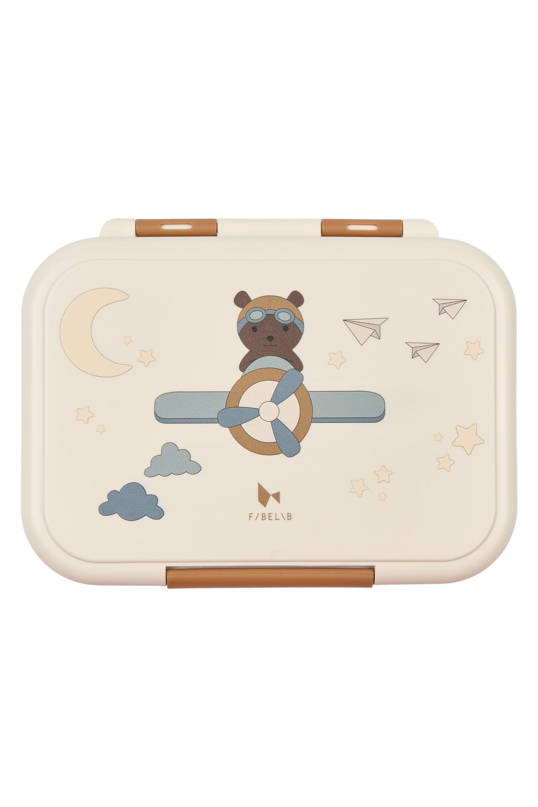 Fabelab Stainless Steel and PP Plastic Lunch Box - Bear Airplane