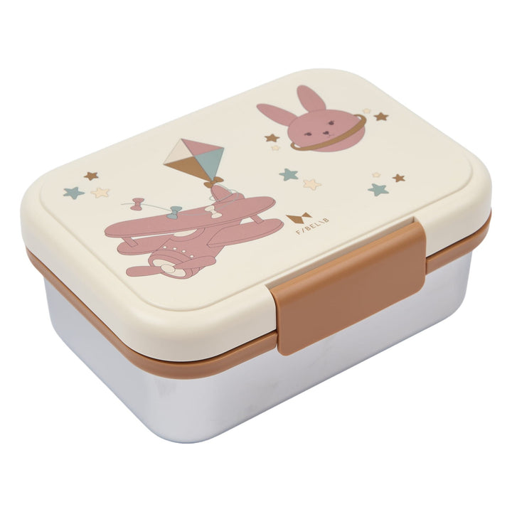 Fabelab Stainless Steel and PP Plastic Lunch Box - Bunny Airplane