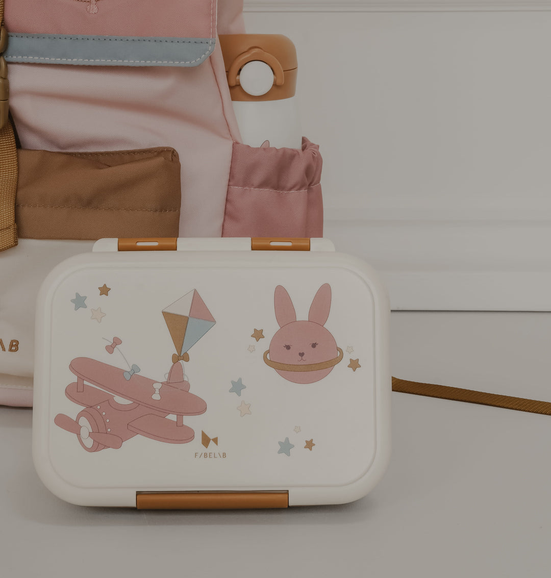 Fabelab Stainless Steel and PP Plastic Lunch Box - Bunny Airplane