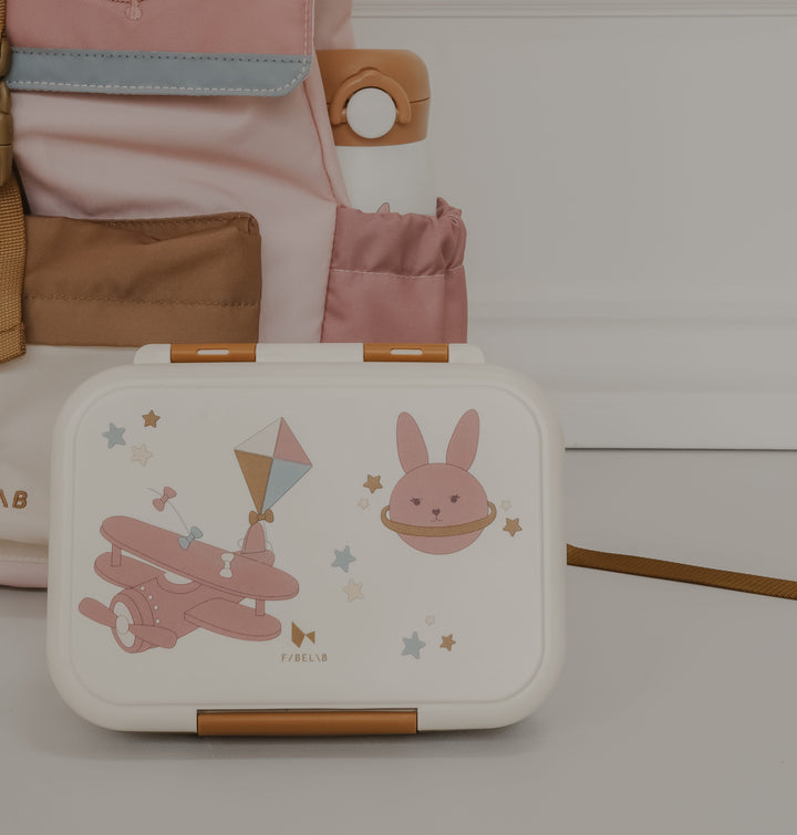 Fabelab Stainless Steel and PP Plastic Lunch Box - Bunny Airplane