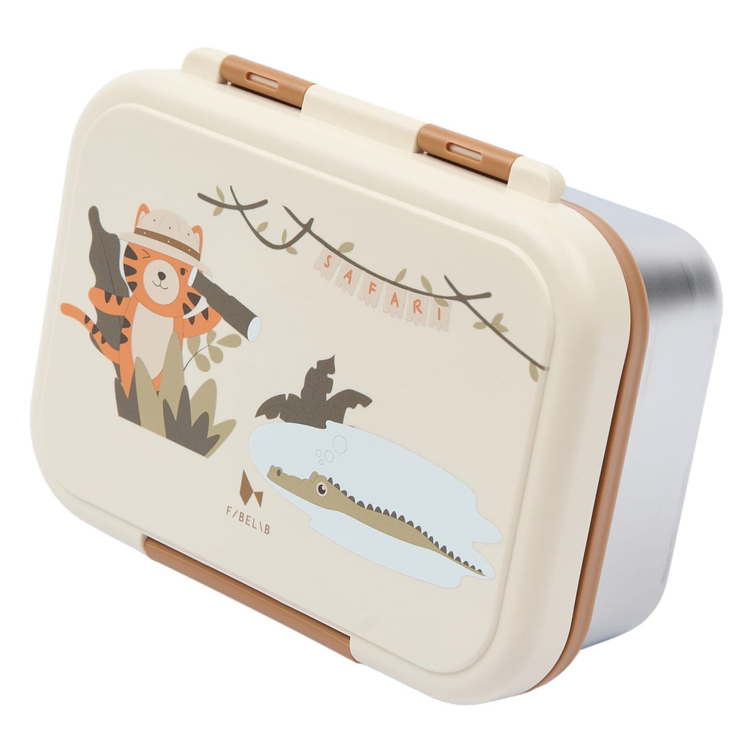 Fabelab Stainless Steel and PP Plastic Lunch Box - Safari Jungle Tiger