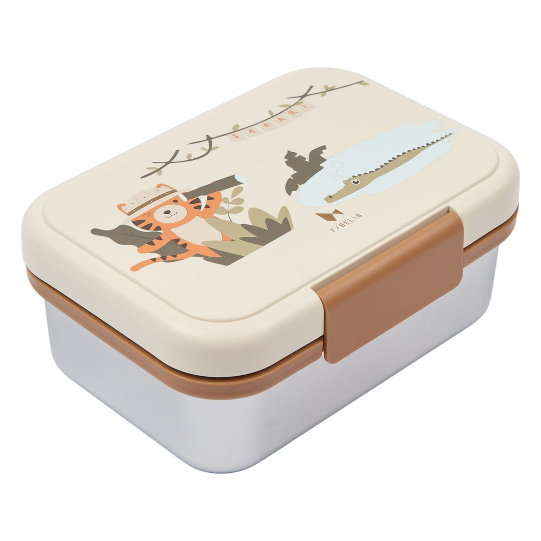 Fabelab Stainless Steel and PP Plastic Lunch Box - Safari Jungle Tiger