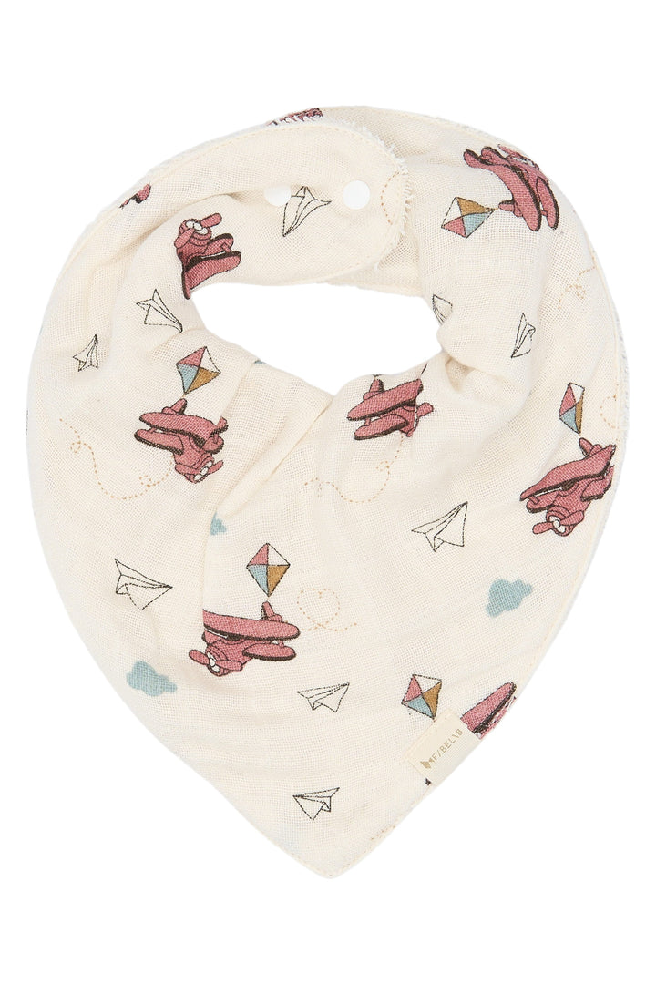 Fabelab - Organic Cotton Bandana Bibs, Airplane Pink, 3pcs