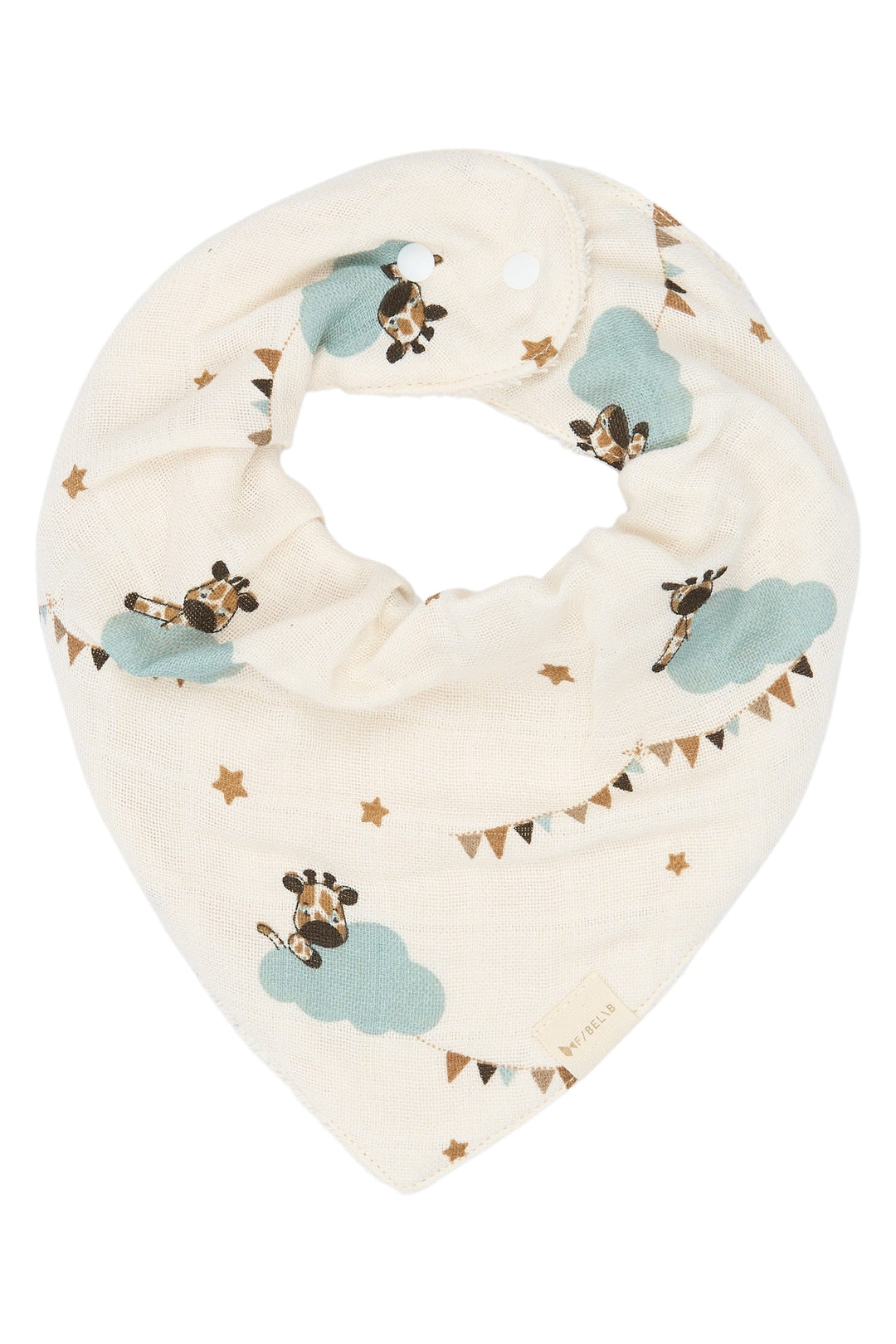Fabelab - Organic Cotton Bandana Bibs, Giraffe on the Air, 3pcs