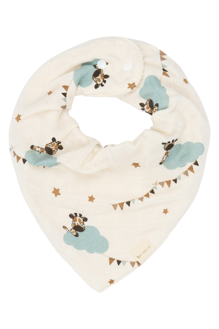 Fabelab - Organic Cotton Bandana Bibs, Giraffe on the Air, 3pcs