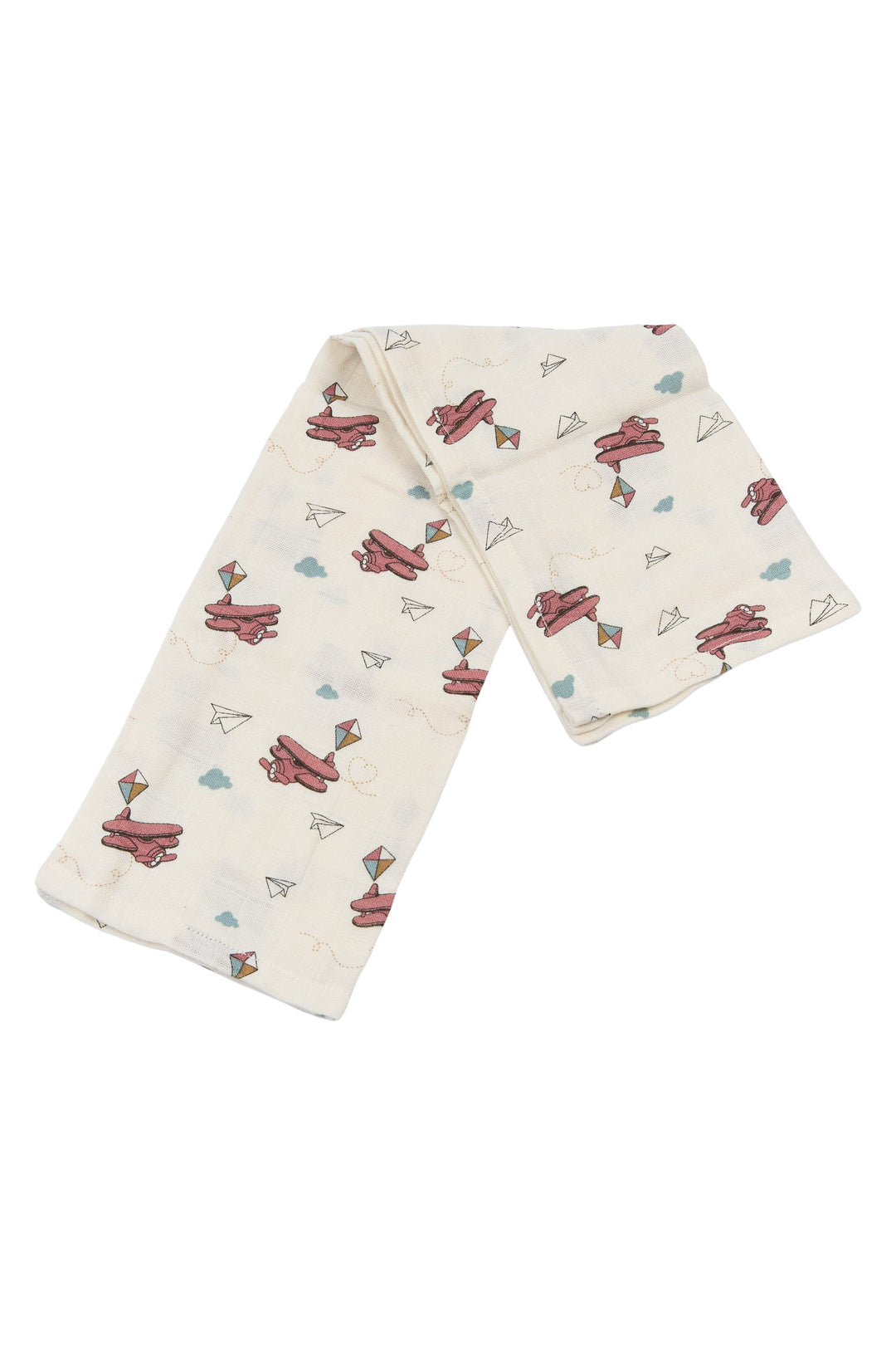 Fabelab - Organic Cotton Muslin Wraps, Airplane Rose, 4pcs