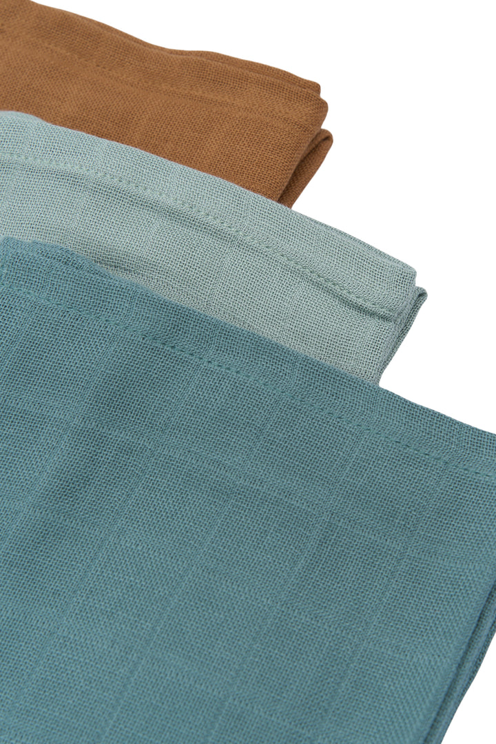 Fabelab - Organic Cotton Muslin Wraps, Airplane Blue, 4pcs