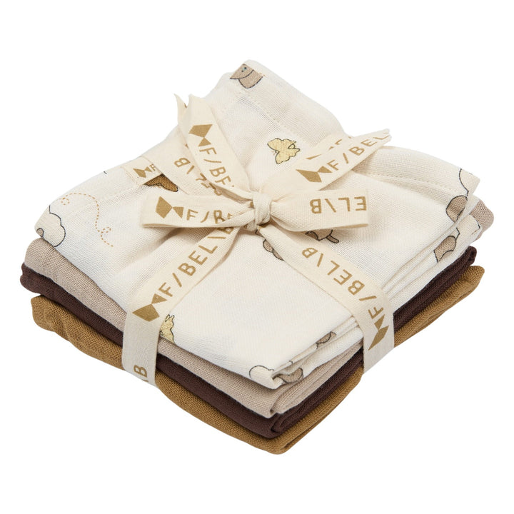 Fabelab - Organic Cotton Muslin Wraps, Elephant on the Air, 4pcs - SAMPLE