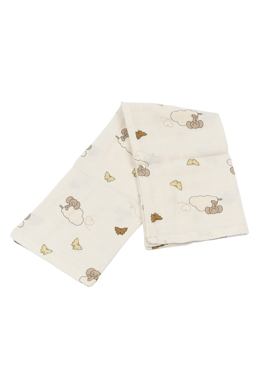 Fabelab - Organic Cotton Muslin Wraps, Elephant on the Air, 4pcs - SAMPLE