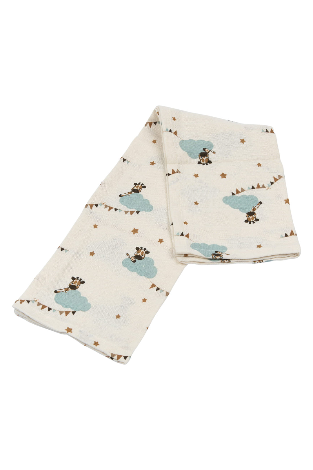 Fabelab - Organic Cotton Muslin Wraps, Giraffe on the Air, 4pcs - SAMPLE
