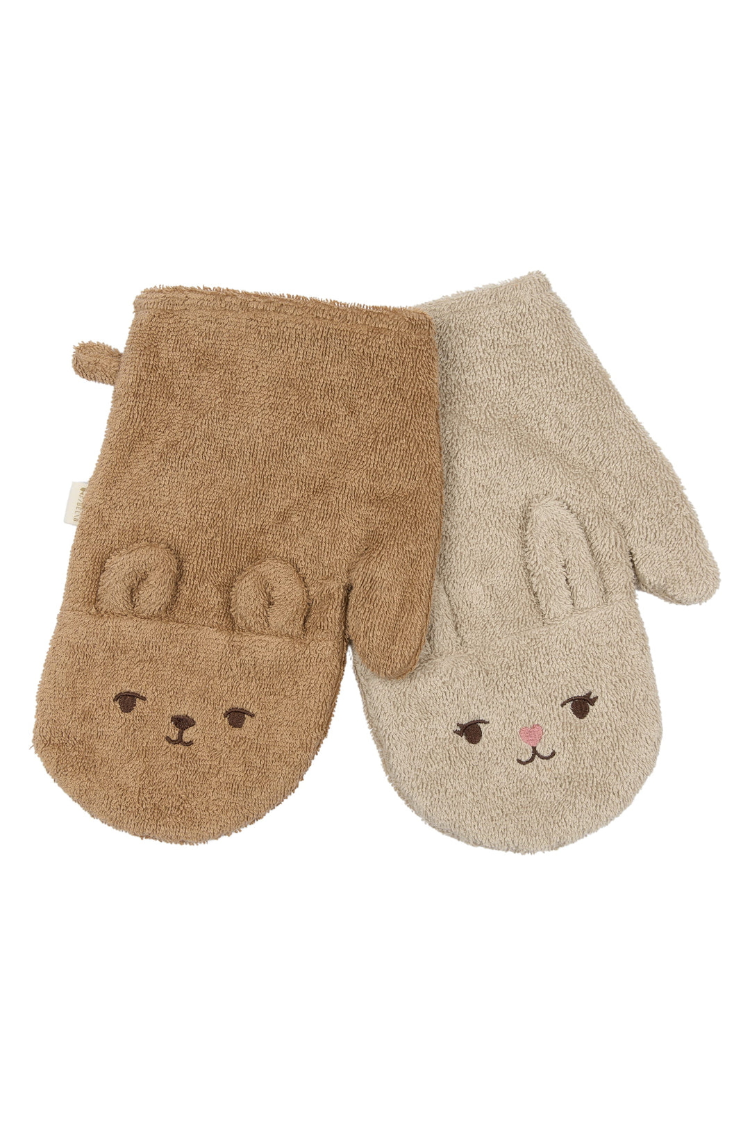Fabelab Bath Mitts - Bear and Bunny, 2 pcs