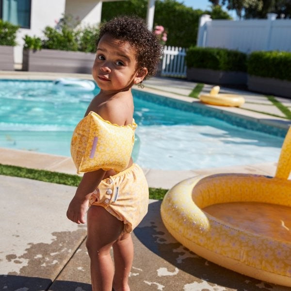 Swim Essentials Inflatable Arm Bands - Florish Yellow, 0-2 yrs