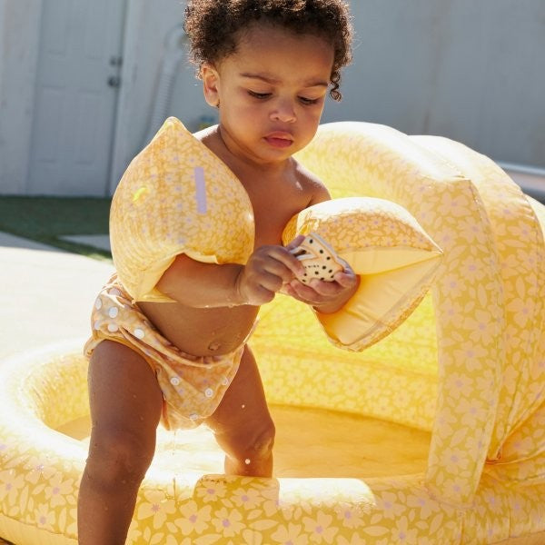 Swim Essentials Inflatable Arm Bands - Florish Yellow, 0-2 yrs