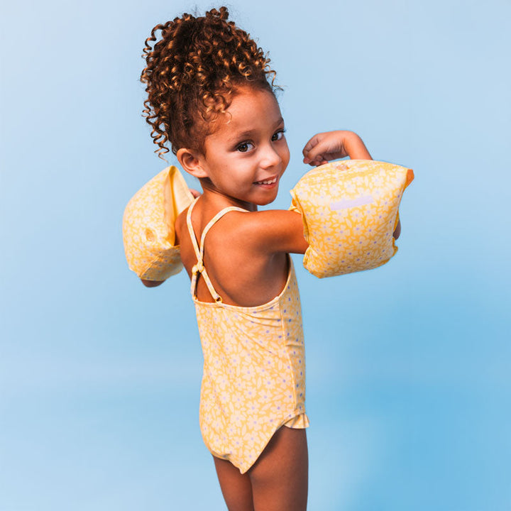 Swim Essentials Inflatable Arm Bands - Florish Yellow, 0-2 yrs