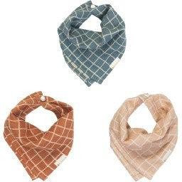 Fabelab - Fold over Bib - Grid, Dusty Rose, 26 cm