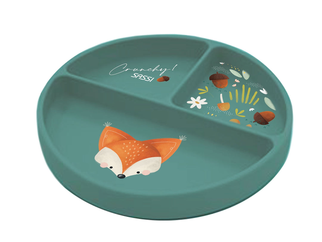 Sassi Silicone Meal Plate - Crunchy The Fox