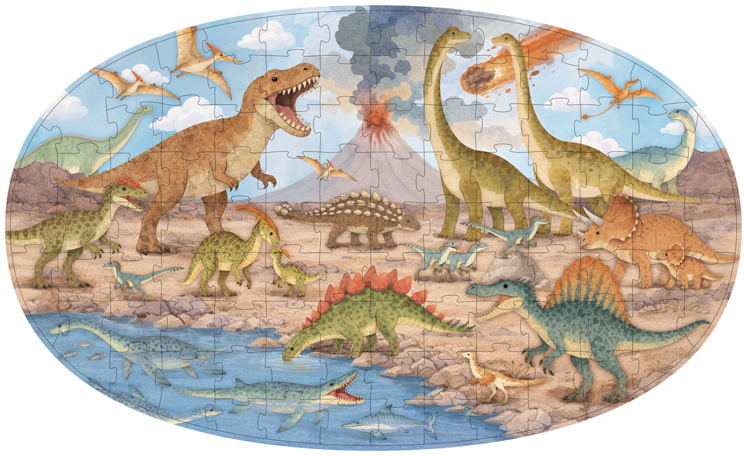 Sassi Glow-in-the-Dark Night &amp; Day Puzzle &amp; Book Set - Dinosaurs