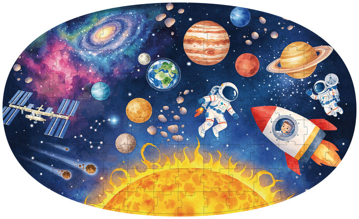 Sassi Glow-in-the-Dark Night &amp; Day Puzzle &amp; Book Set - Space