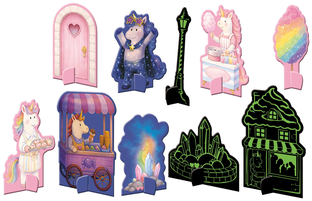 Sassi Glow-In-The-Dark Night &amp; Day Double-Sided Puzzle &amp; Book Set - Unicorns