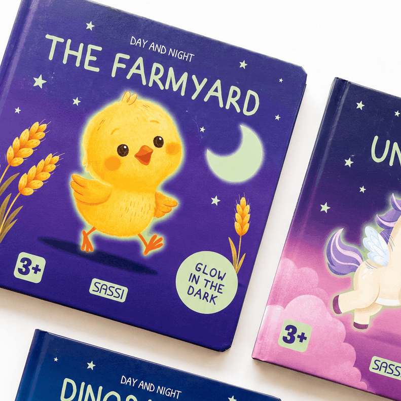 Sassi Board Book - Glow-In-The-Dark - The Farmyard