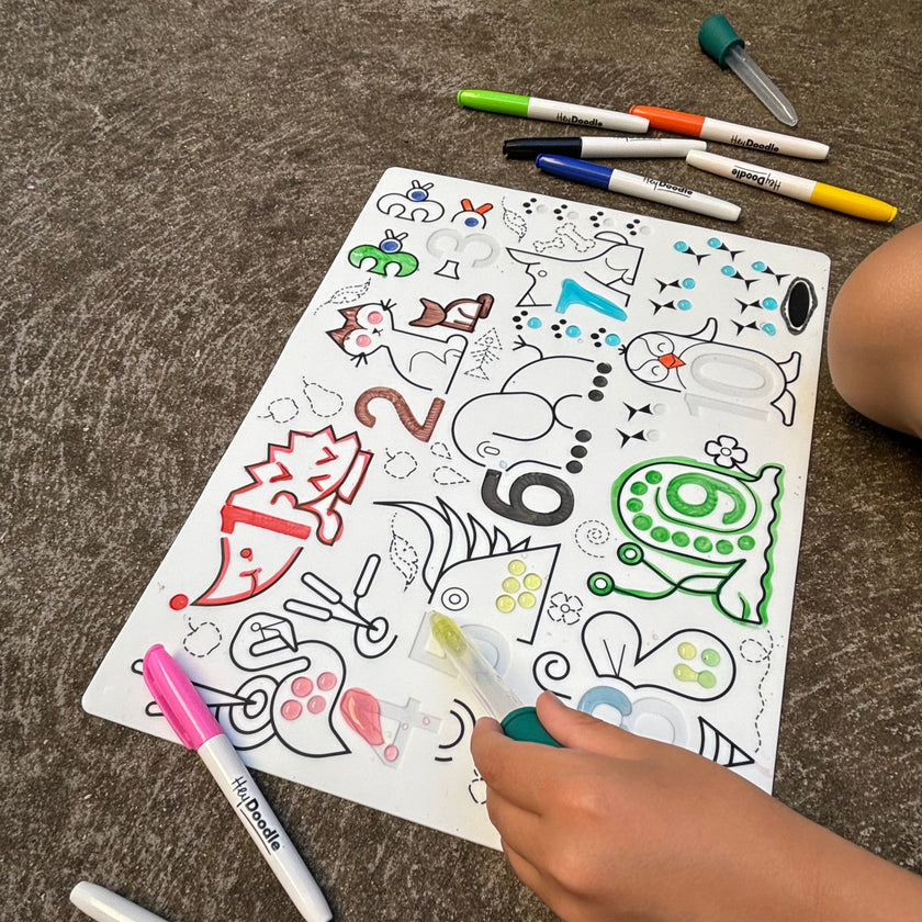 HeyDoodle - Sensory Colouring &amp; Doodle Mat -  Wild Digits