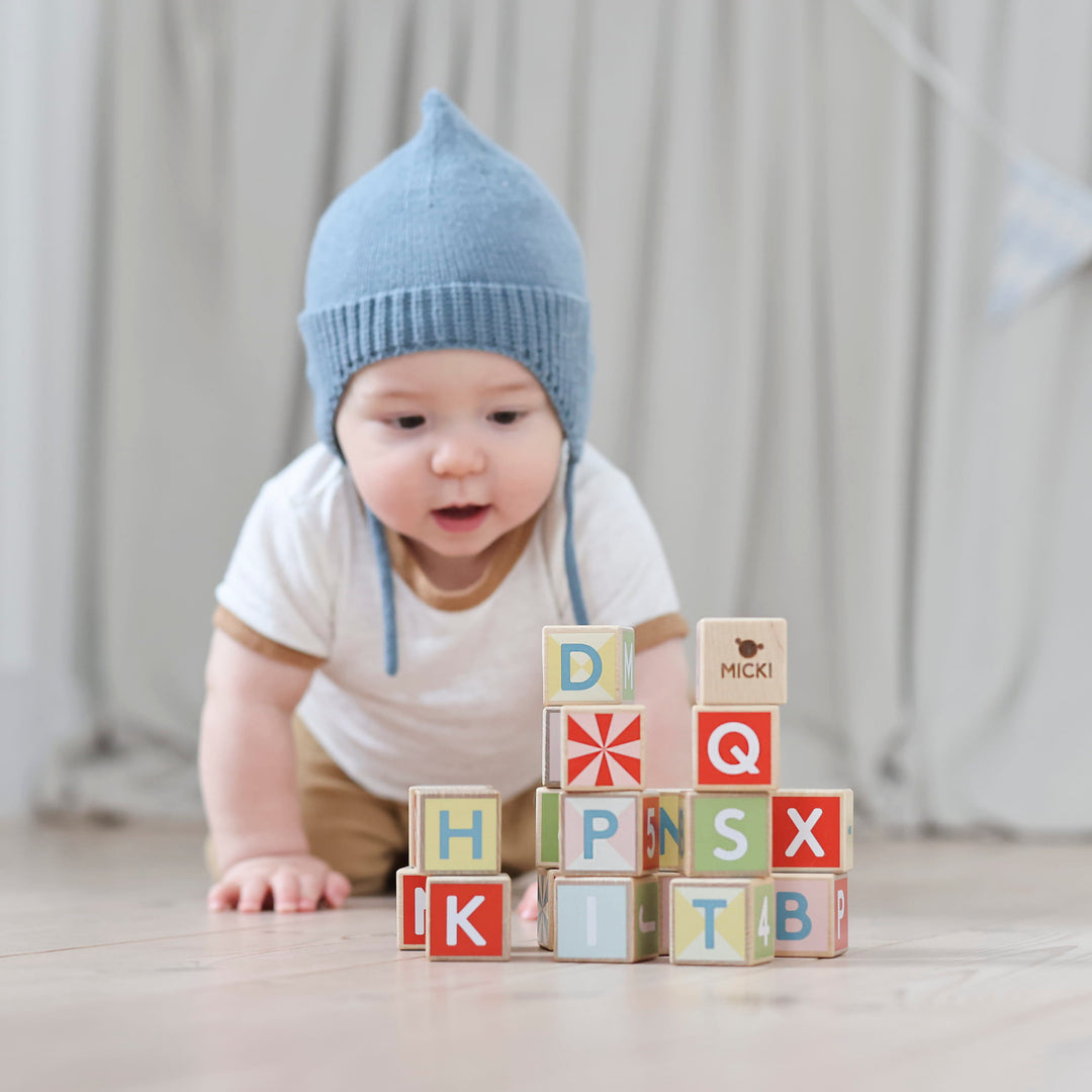 Micki - Wooden Alphabet Building Blocks, 36 pcs